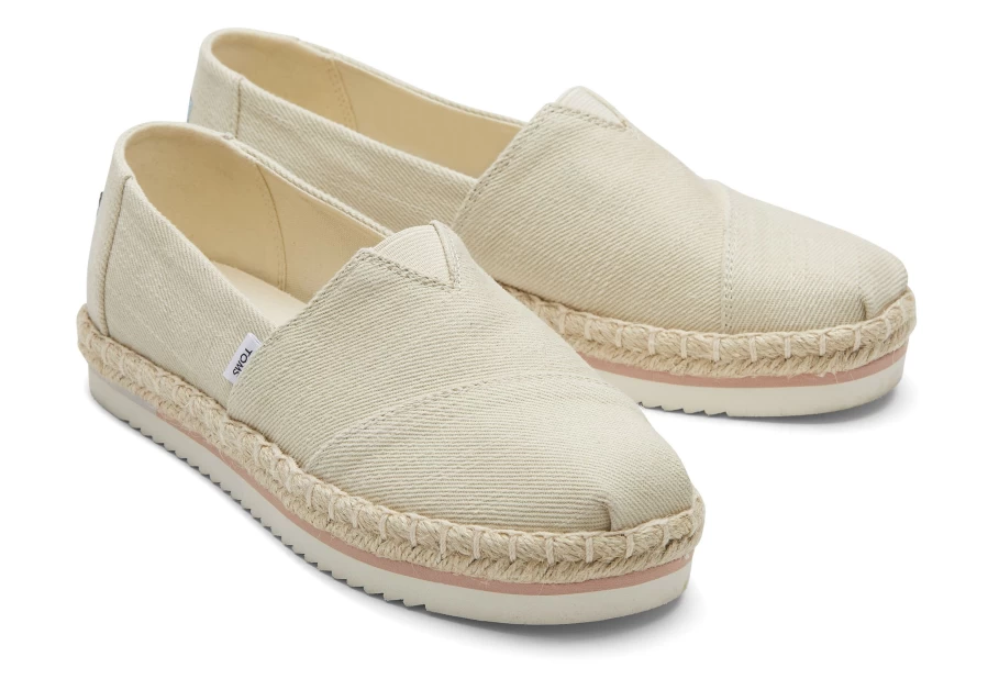 TOMS Women's Natural Alpargata Platform Rope Espadrille Sandals
