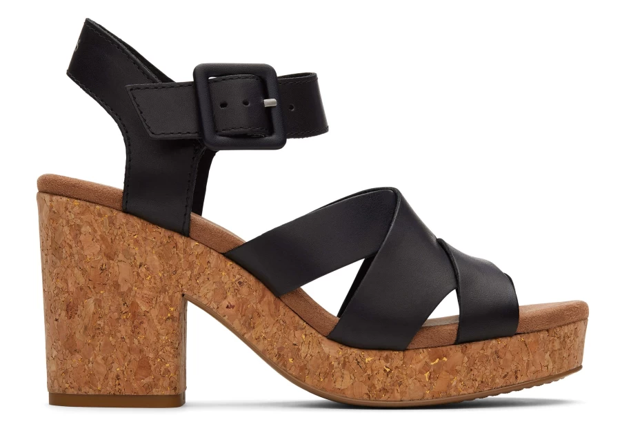 TOMS Ava Black Sandals for Women - Comfortable & Stylish Footwear