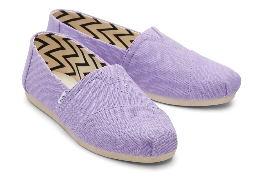 TOMS Alpargata Heritage Canvas Slip-On Shoes in Vintage Purple | Comfortable & Stylish
