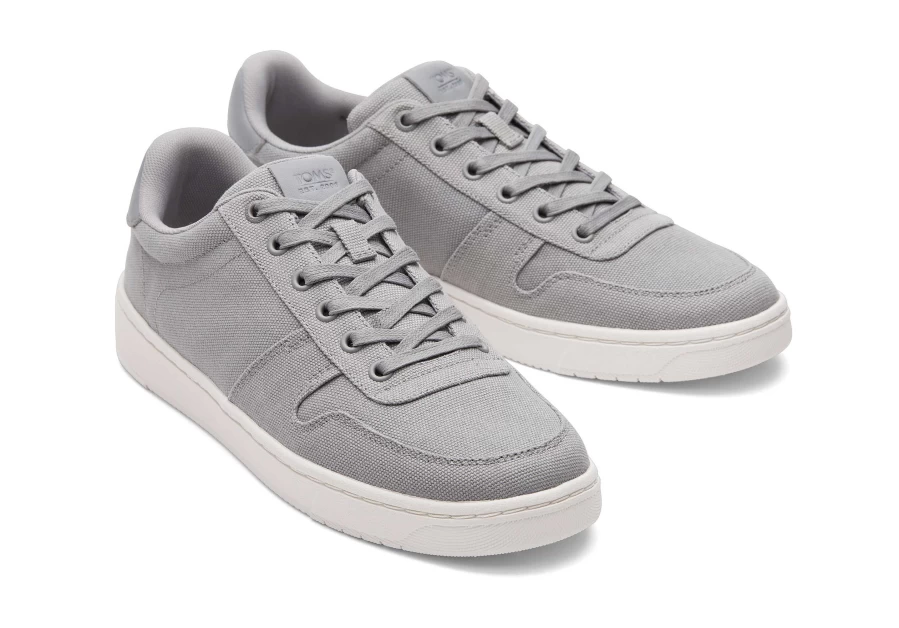 TOMS Heritage Canvas Sneakers in Ultimate Grey - TRVL Lite Court Casual Shoes