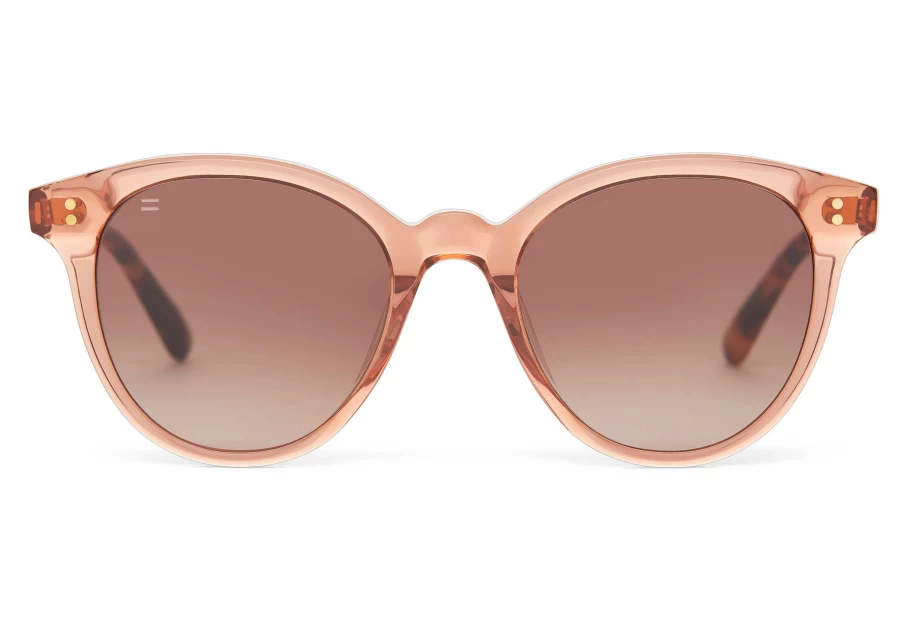 TOMS Apricot Crystal Brown Gradient Handcrafted Sunglasses – Aaryn Collection